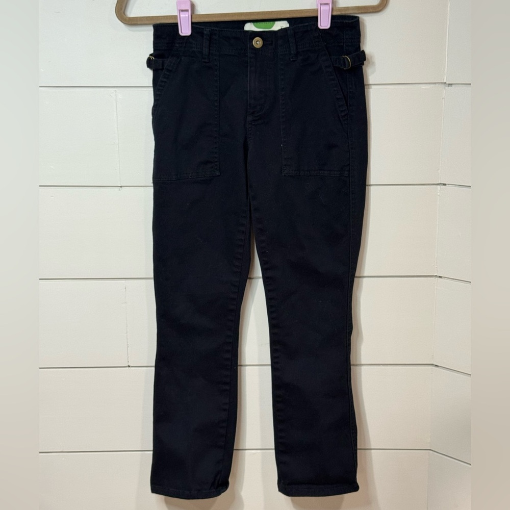 Anthropologie Black Slim Utility Cargo Ankle Pant Size 25